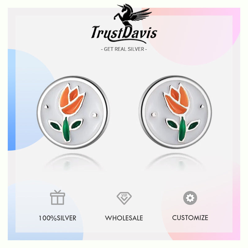 Flower Tulip Stud Earrings DS3970