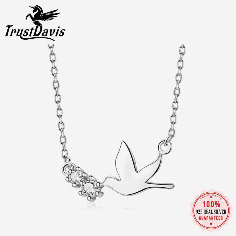 Fashion Sweet Dove CZ Collarbone Necklace DS965