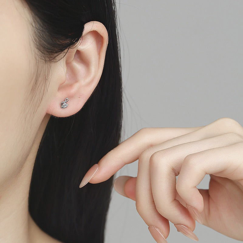 Fashion Musical Note Zircon Earrings for Women DS4673
