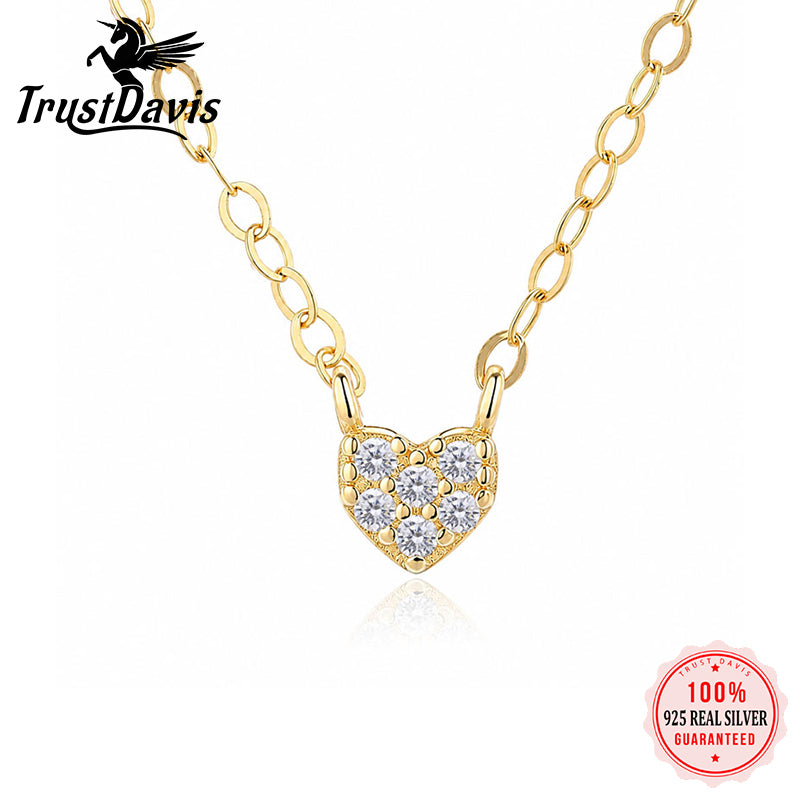 Fashion and Luxury Heart-shaped Zircon Clavicle Necklace DS4933