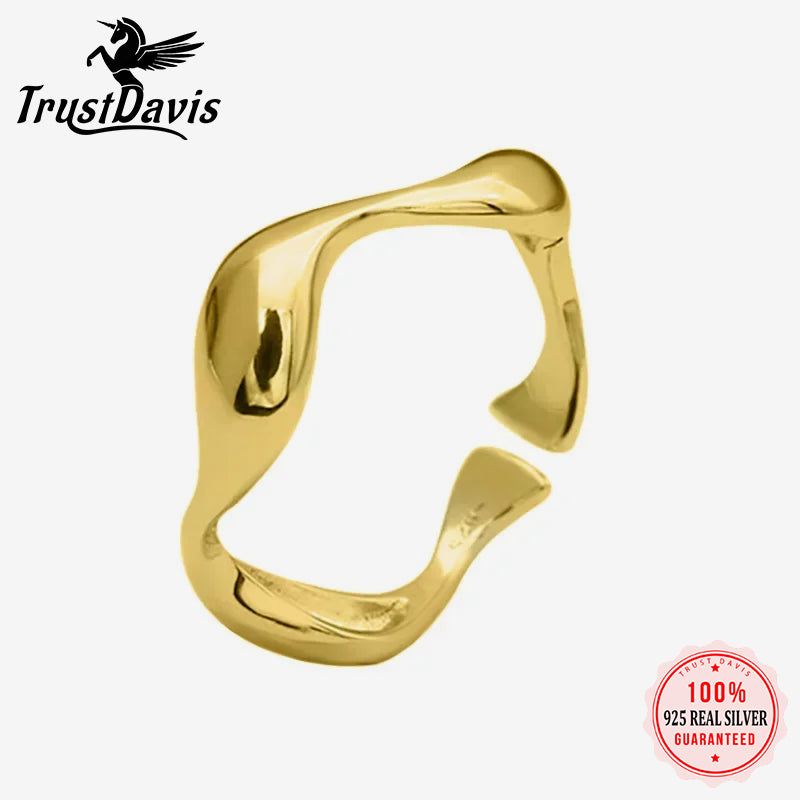 Irregular Waves Opening Finger Ring DA1002