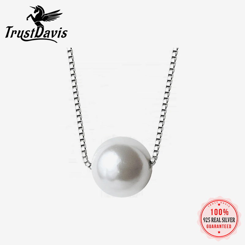 Fashion White 6 8 10mm Pearl Pendant 40cm Short Necklace DA189