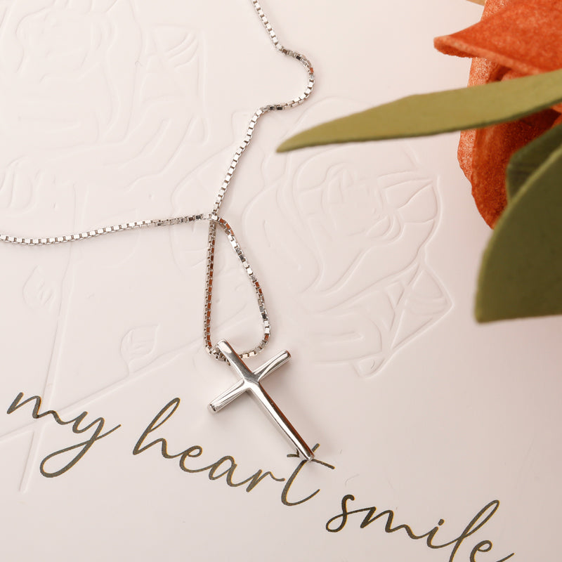 Fashion Sweet Cross Pendant Box Chain Necklace DA2710
