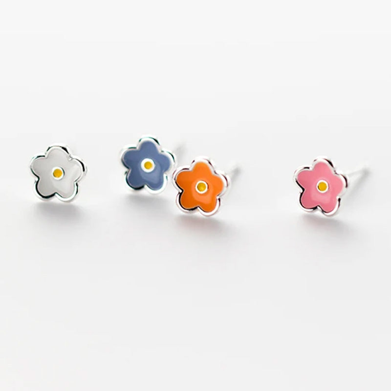 Sweet Mini Colour Glaze Flower Stud Earrings DF158