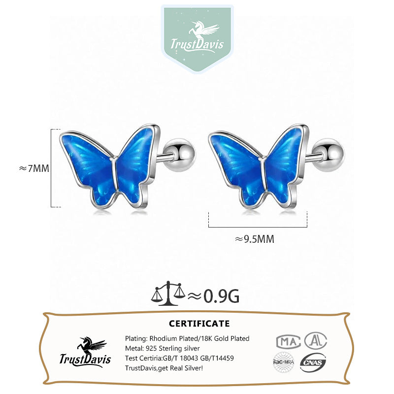 Colour Glaze Insect Butterfly Screw Earrings DF327