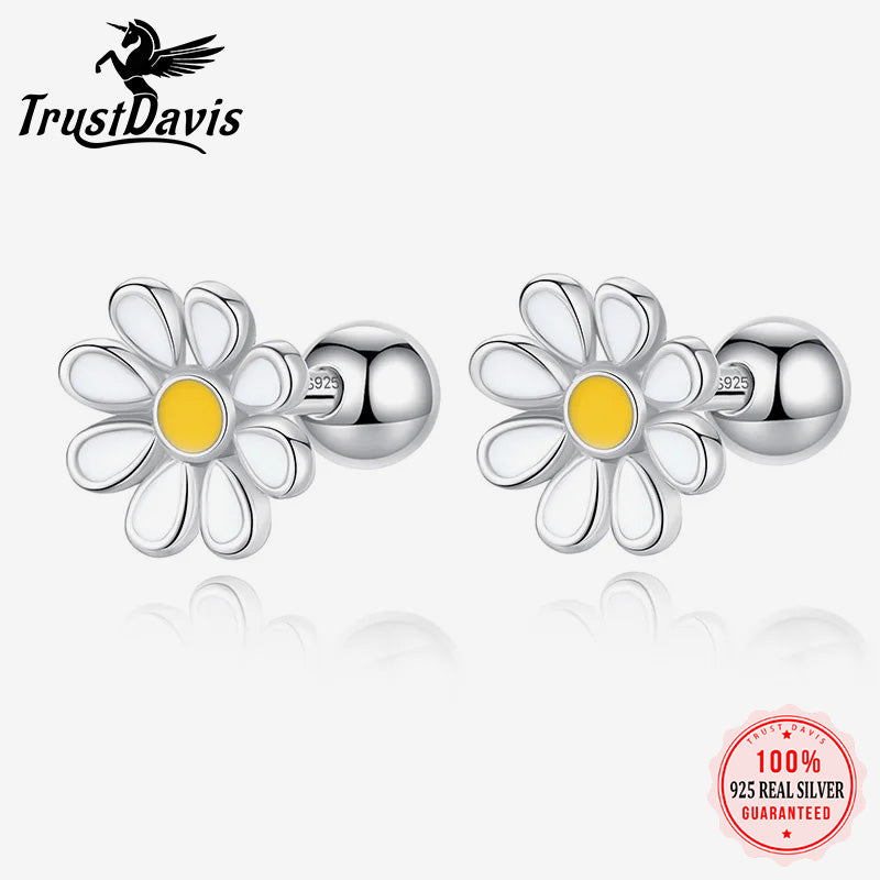 Sun Flower Screw Beads Stud Earrings DB1431