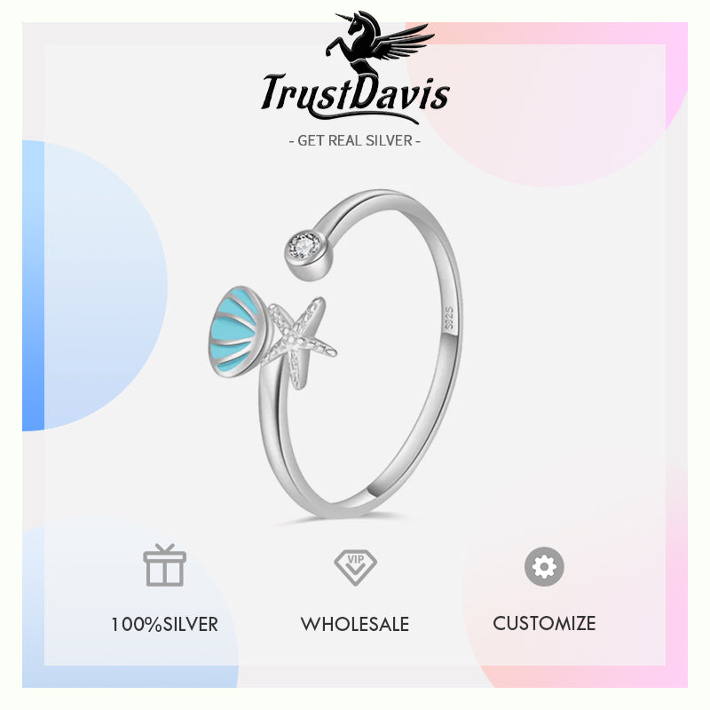 Fashion Sea Shells Cocktail Opening Ring DA2160