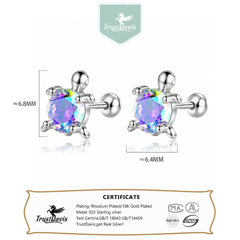 Fashion Tortoise CZ Screw Stud Earrings DF2019