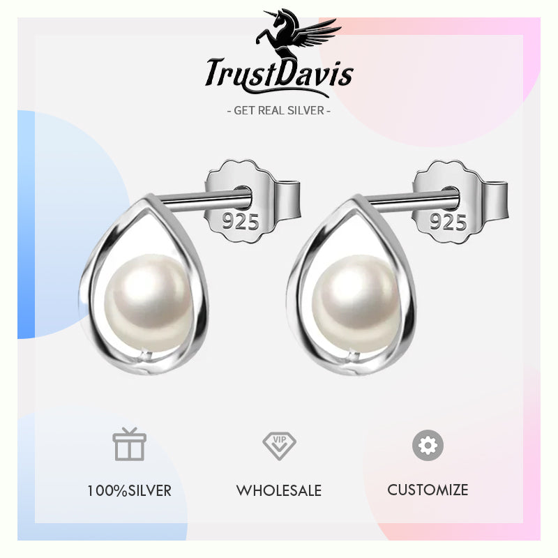 Sweet Water Drop Synthesis Pearl Stud Earring DB228
