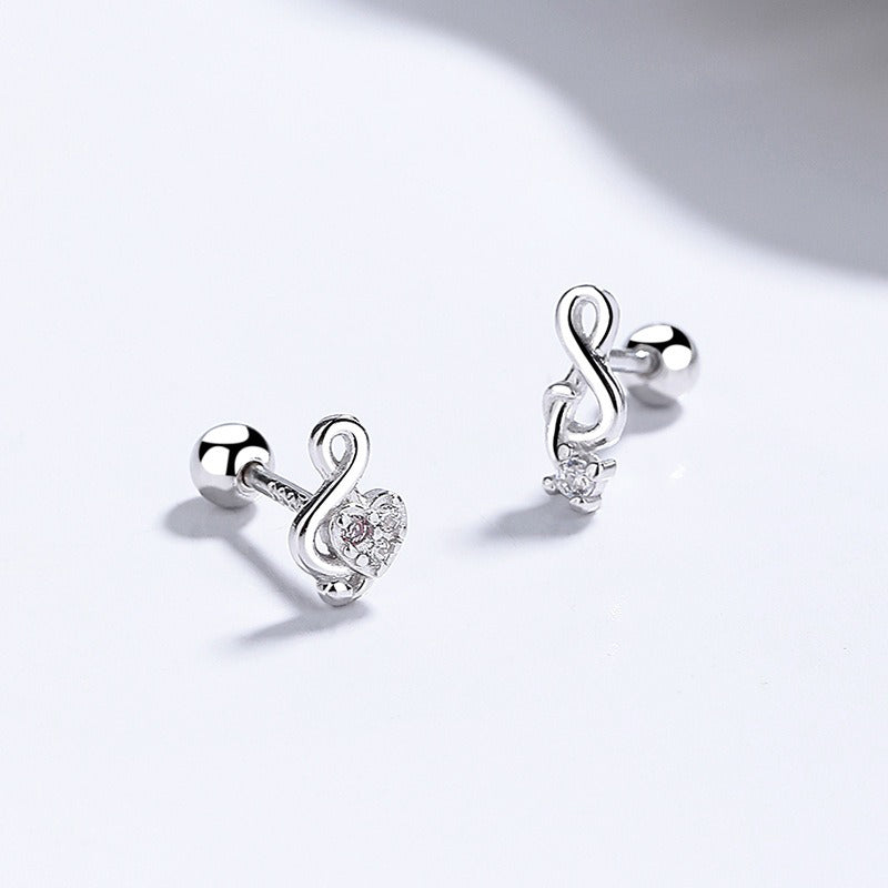 Fashion Musical Note Zircon Earrings for Women DS4673