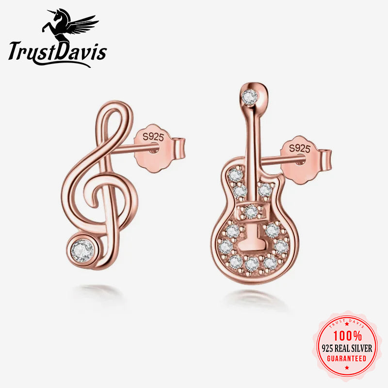 Fashion Asymmetric Guitar Notes Stud Earring DB110