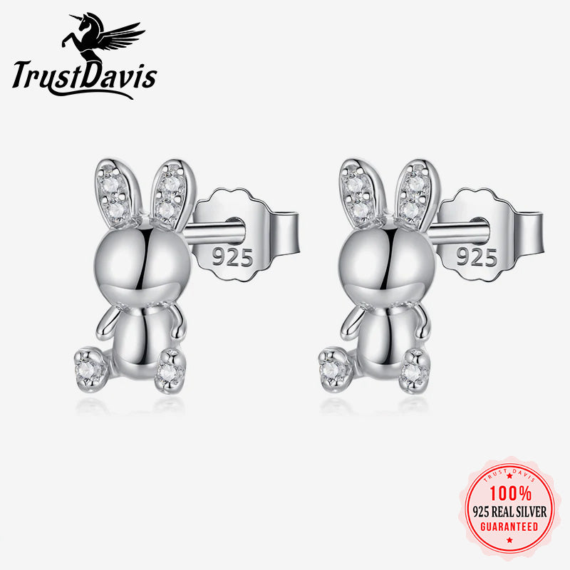 CZ Sitting Rabbit Stud Earrings DS3876