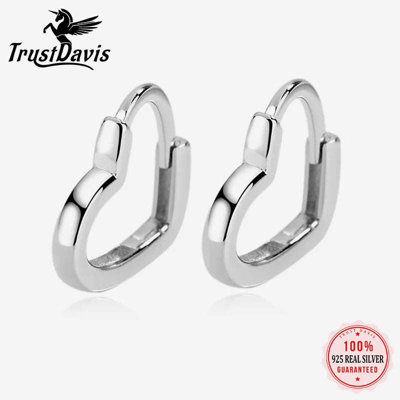 Heart Hoop Earrings Romantic Hollow Love Heart Earring DA2561