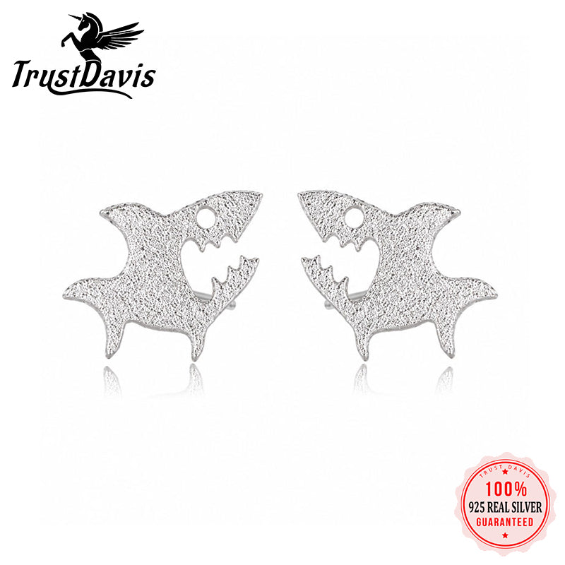 Frosted Shark Earrings DS4915