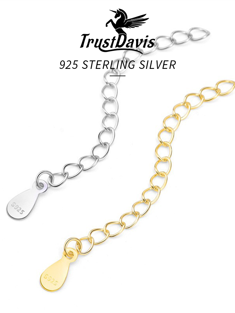 Trusta Authentic S925 Sterling Silver Simple  Necklace Extender Chain 925 Silver Jewelry DS4787