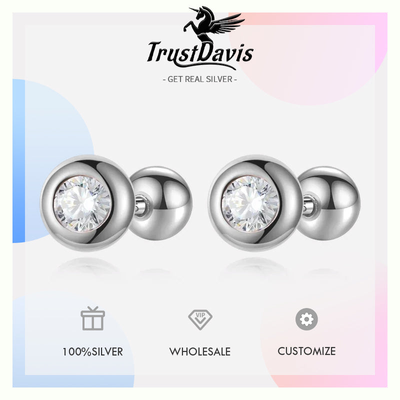 Round Zircon Stud Earrings DS4361