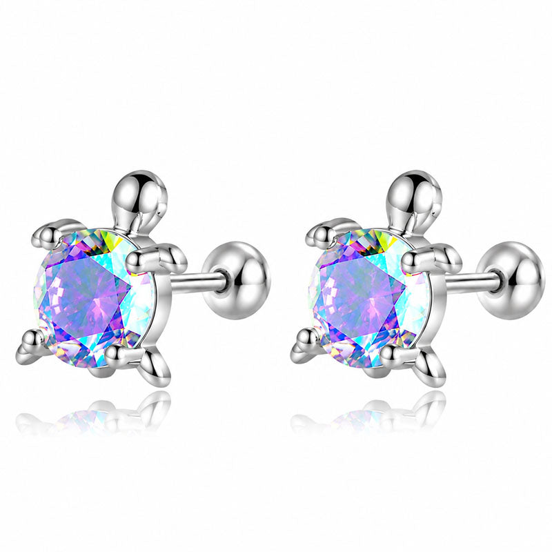 Fashion Tortoise CZ Screw Stud Earrings DF2019