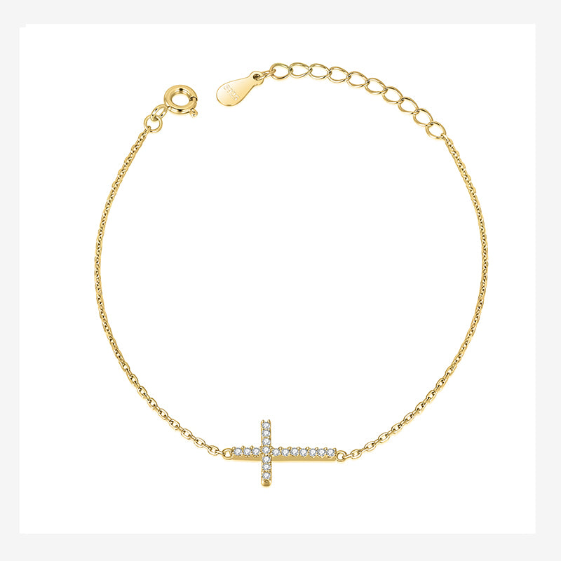 Fashion Sweet Simple Cross Dazzling CZ Bracelet DA1390