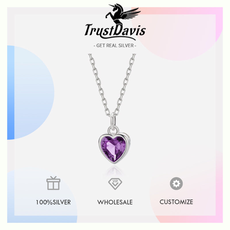 Fashion Sweet Romantic Heart Shiny CZ Clavicle Necklace DA2596