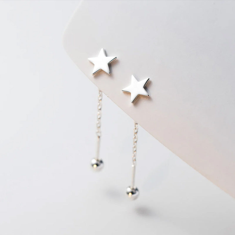 Heart Star Bead Screw Drop Earring DS4050