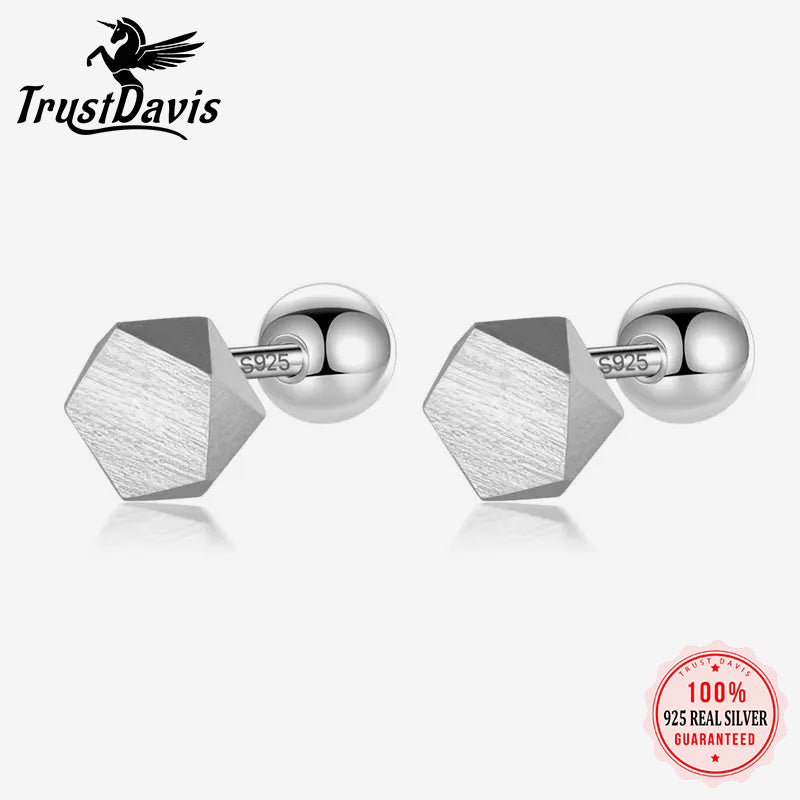 Fashion Geometric Hexagon Screw Stud Earrings DA2229