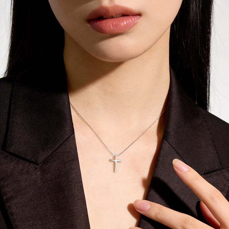 Fashion Sweet Cross Pendant Box Chain Necklace DA2710