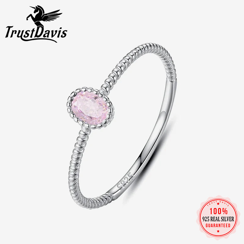 Dazzling Black Pink CZ Rings Size 5 6 7 8 Wonderful DT67