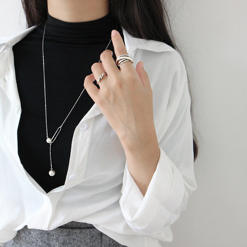 TrustDavis Real 925 Sterling Silver Vintage Multi-layered Irregular Faceted Open Ring for Women Girls Fine Jewelry Gift DS4776