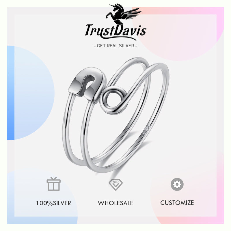 retro personality paper clip Opening Rings DA2587