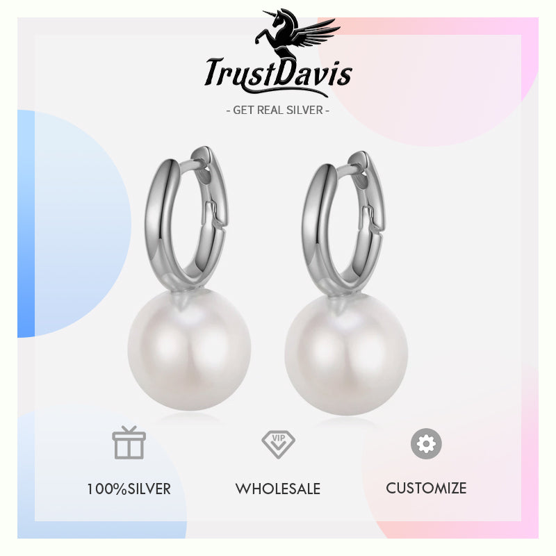 Fashion Synthesis Pearl Hoop Earrings DE0214