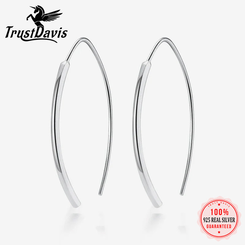 Smooth Stick Moon Hoop Earring DA401