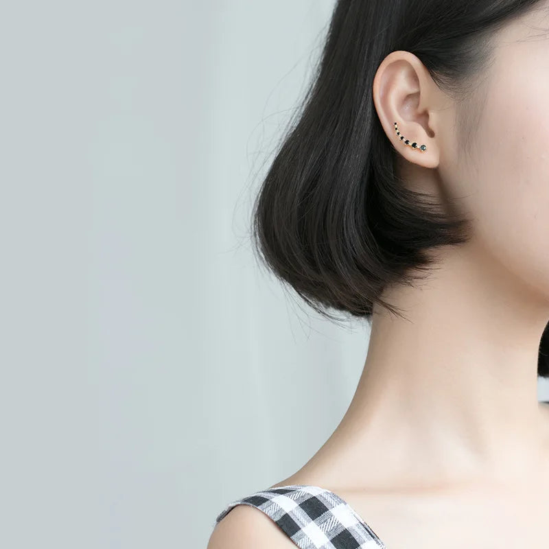 Geometric Arc Dazzling Stud Earrings DA2407