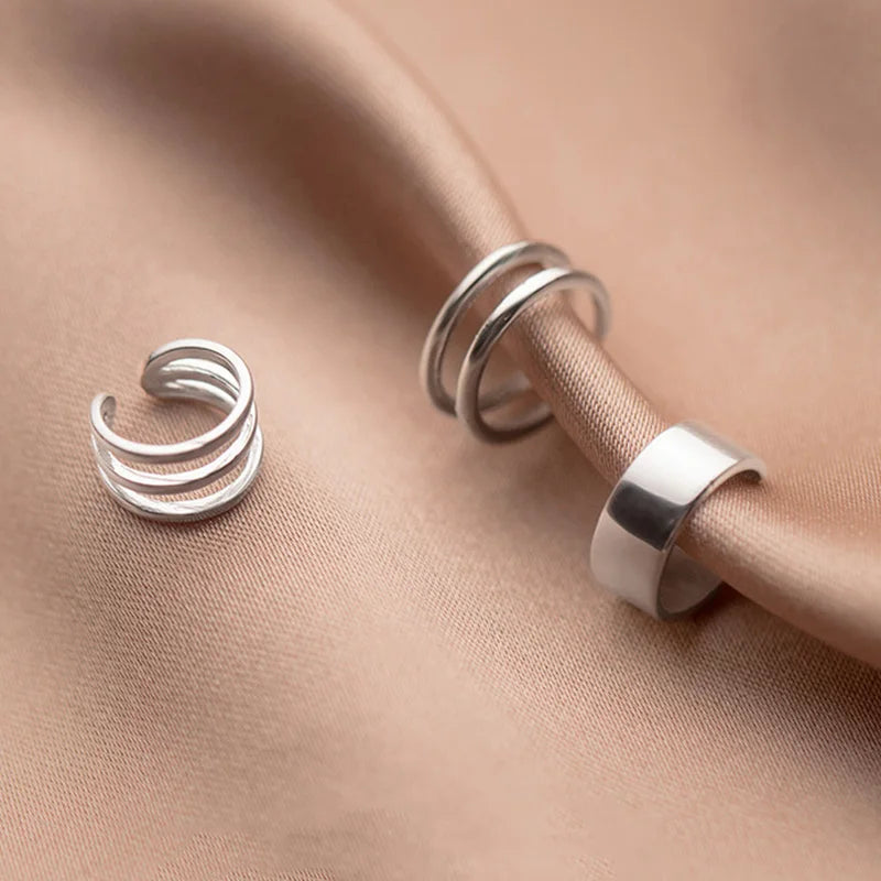 Layers Smooth Surface Ear Cuff Clip on Earrings DA250