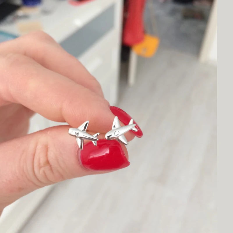 Aircraft Airplane Plane Stud Earrings DS222