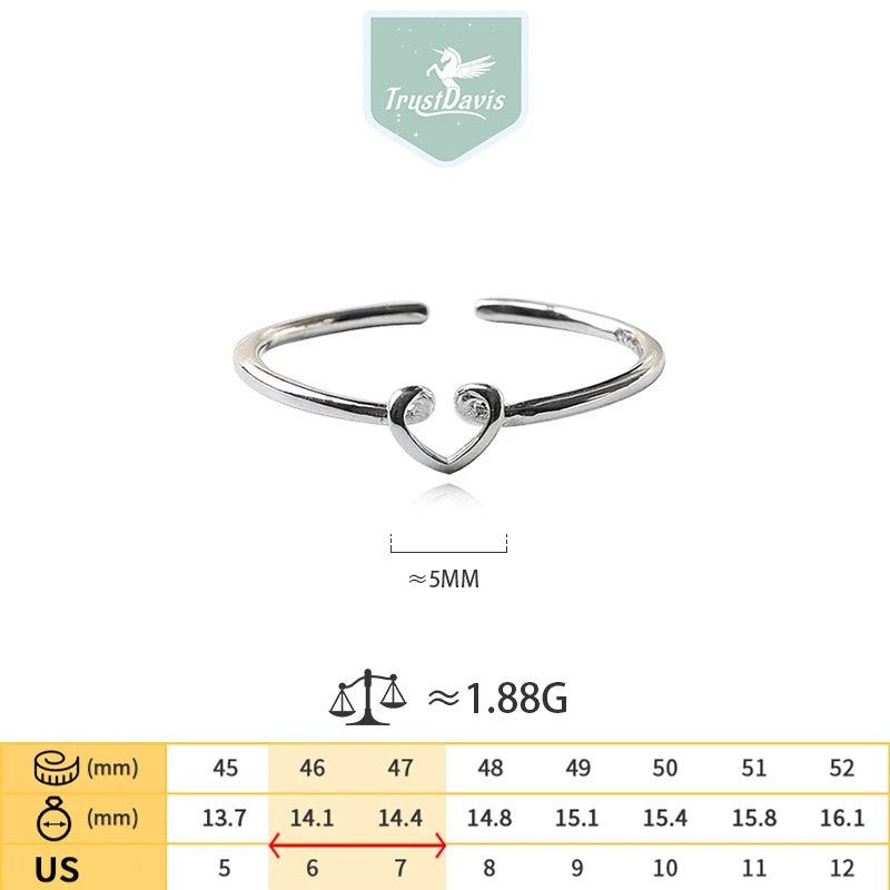 Hollow Heart Open Ring DS4785