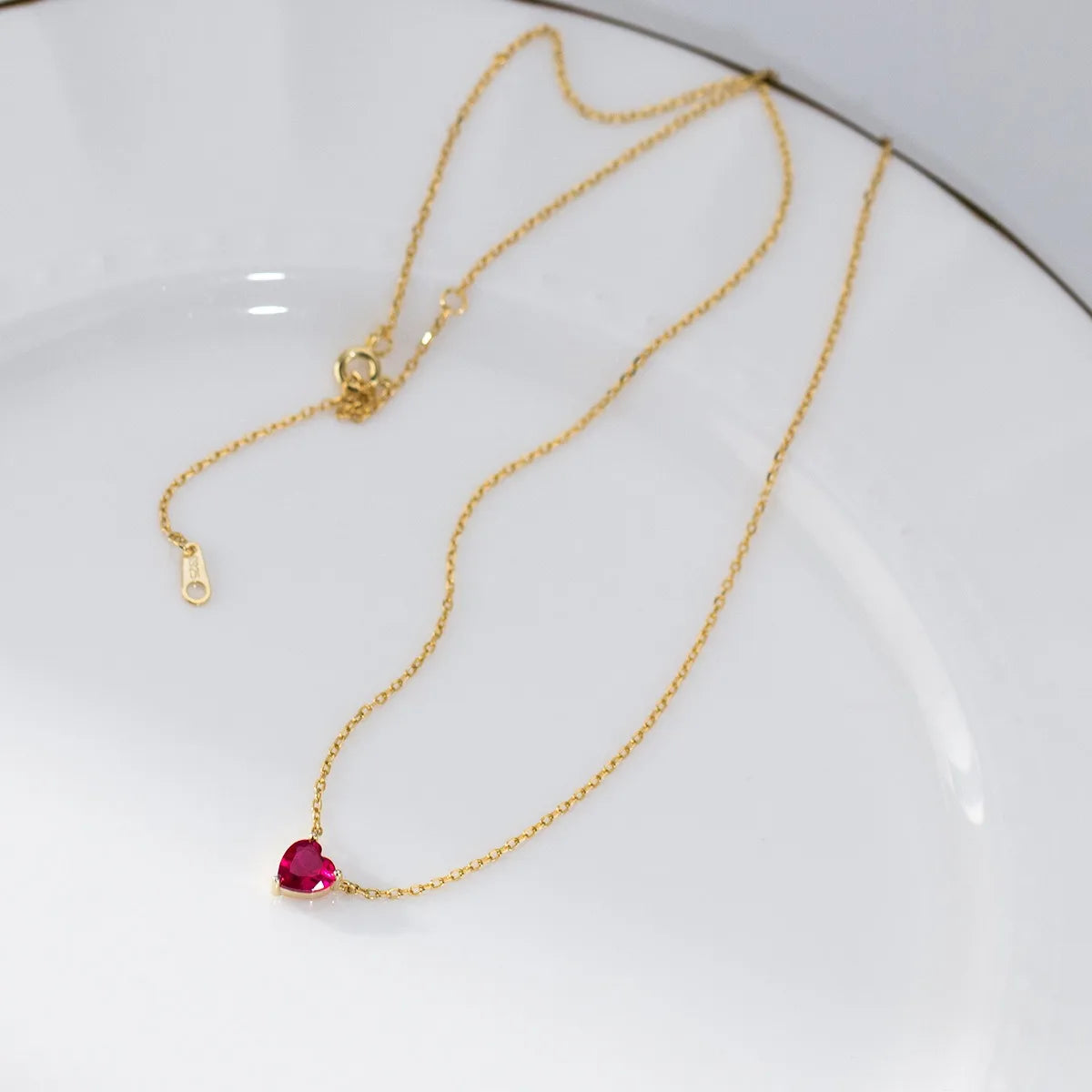 TrustDavis Real 925 Sterling Silver Fashion Heart Cubic Zirconia Necklace for Women Wedding Valentine's Day Fine Jewelry  DS4171