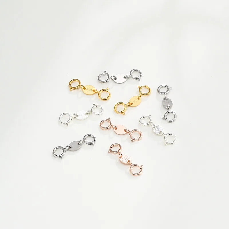 TrustDavis 925 Sterling Silver Fashion Classic Office Double-ended clasp DIY Necklace Bracelet Accessories Fine Jewelry DZ1838