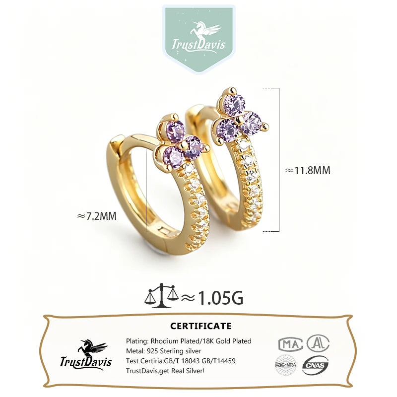 Colored Flower Zircon Earrings DS4843