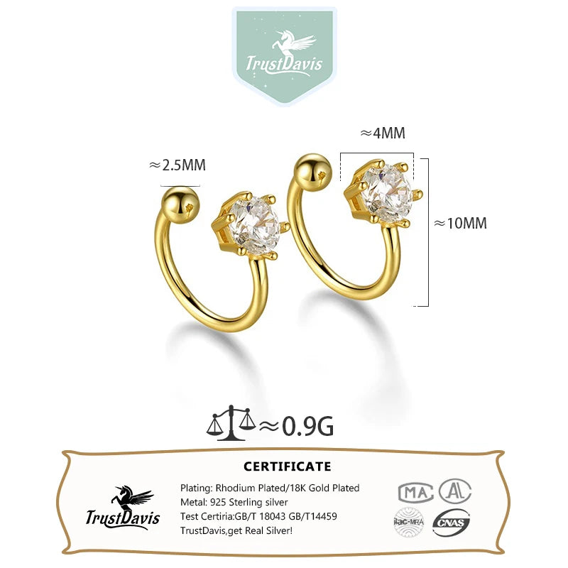 Six Clawed Zircon Clips Earrings DS4835