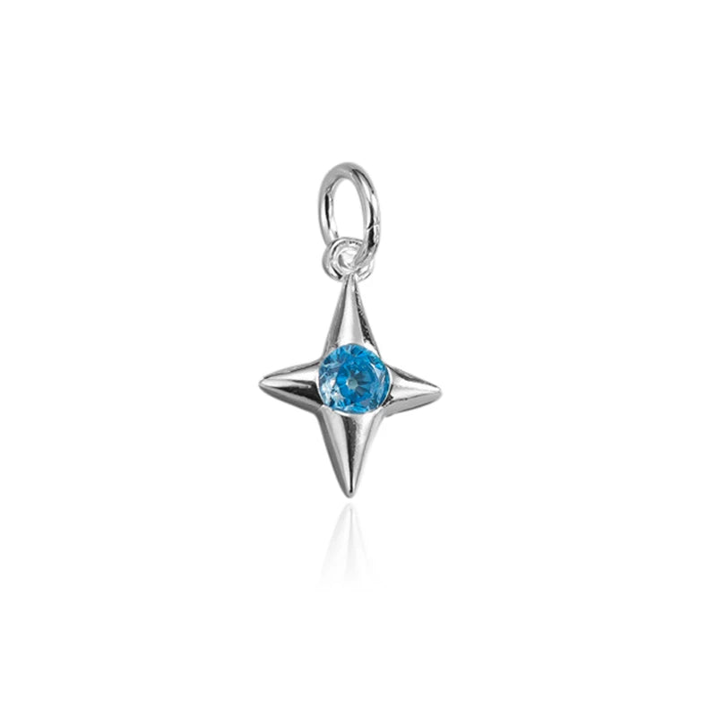 TrustDavis Real 925 Sterling Silver Shine Star Charm Pendant Handmade DIY Accessories Fine Jewelry Wholesale DZ1779