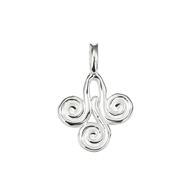 TrustDavis Real 925 Sterling Silver Fashion Coil Charm Pendant Handmade DIY Necklace Bracelet Accessories Fine Jewelry DZ1817