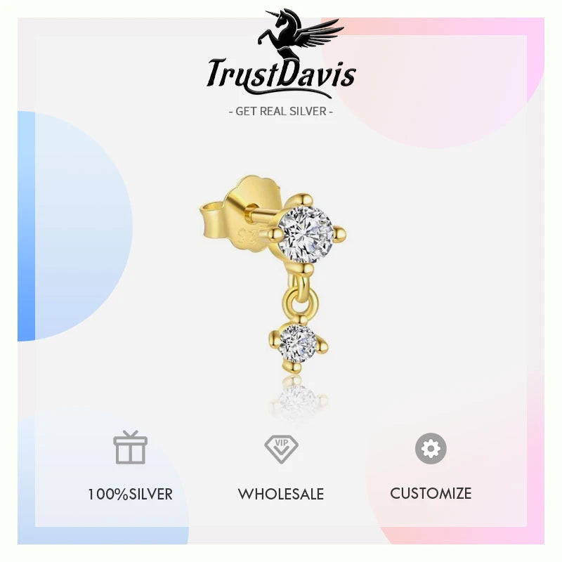 Fashion Simple Zircon Tassel Earrings DS4739