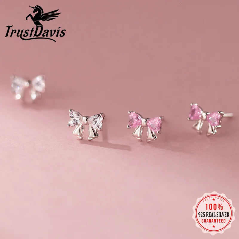 Fashion Cute Zircon Bowknot Stud Earrings  DS4744
