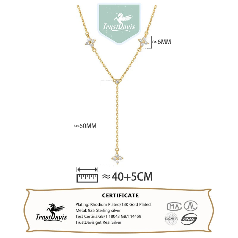 Flower Tassel Zircon Necklace for Women Daily Wear Jewelry Gift DS4987
