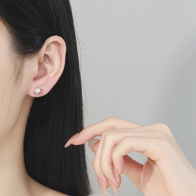 Pearl Earrings Dainty Planet Pearl Stud Earrings DS4997