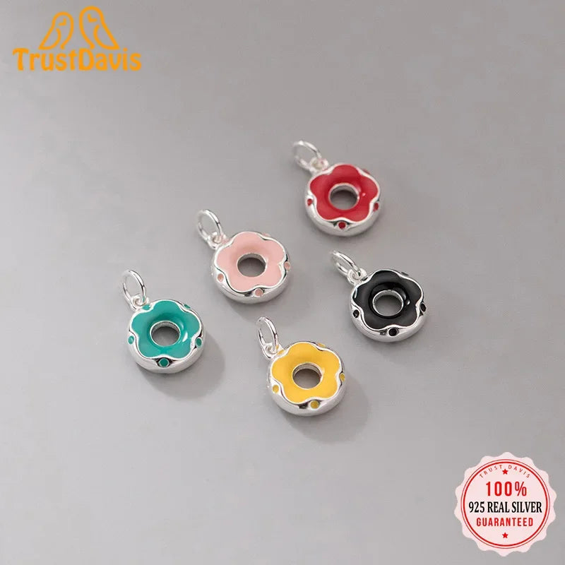 Colour Glaze Donuts Pendant Handmade DIY Accessories HY855