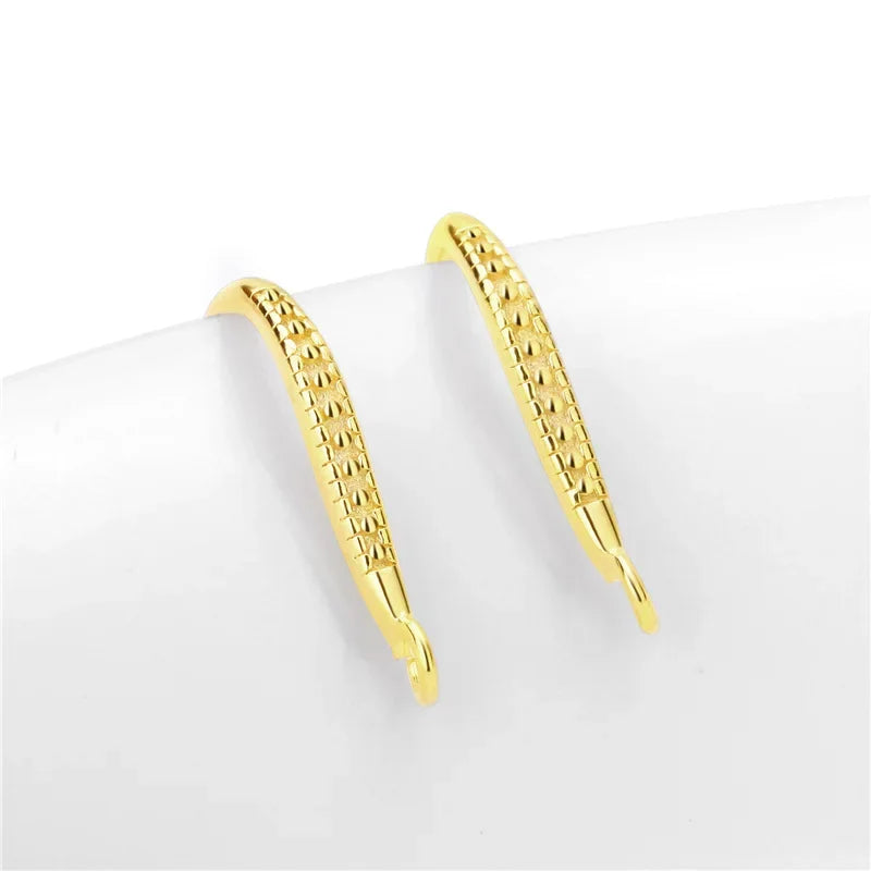 TrustDavis Real 925 Sterling Silver Fashion Dazzling CZ Opening Handmade Ear Hook Earring DIY Accessories Fine Jewelry HY365