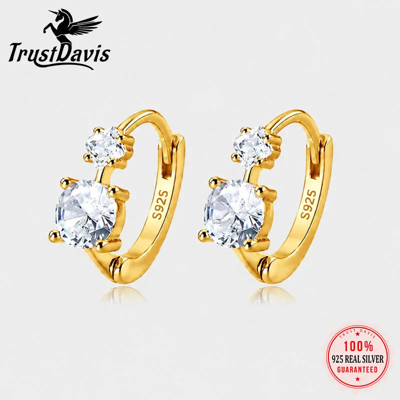 Round Double Zircon Earrings DS4924