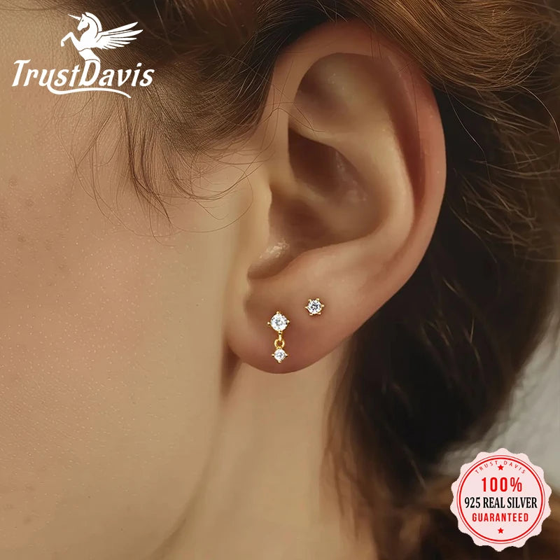 Fashion Simple Zircon Tassel Earrings DS4739