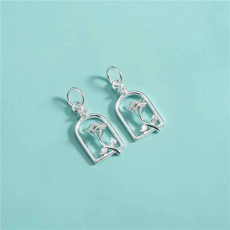 Fashion INS Rose in A Bottle Charm Pendant DZ1790